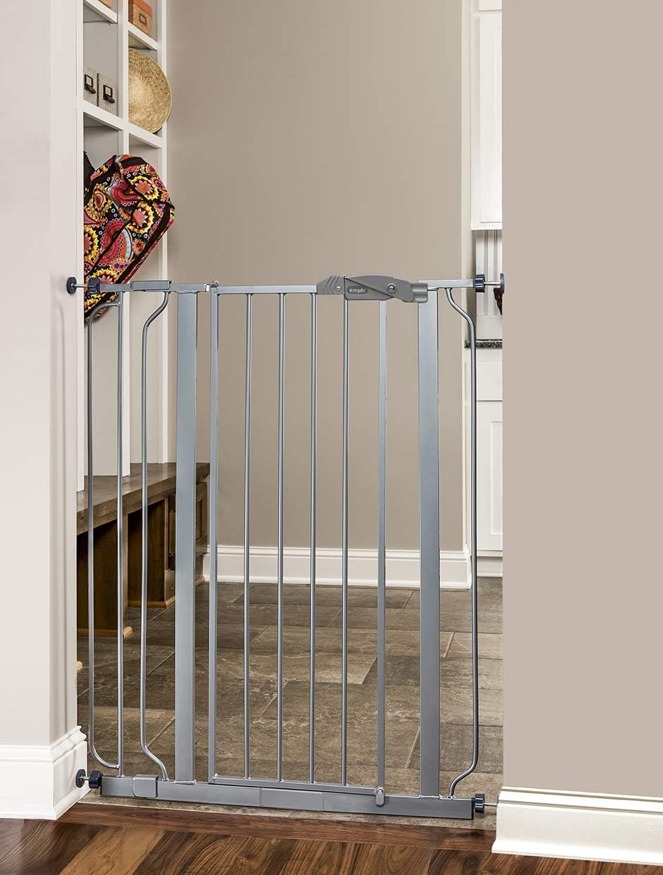 Regalo Easy Step Extra Tall Walk Thru Baby Gate, Bonus Kit, Includes 4-Inch Extension Kit, 1 Pack