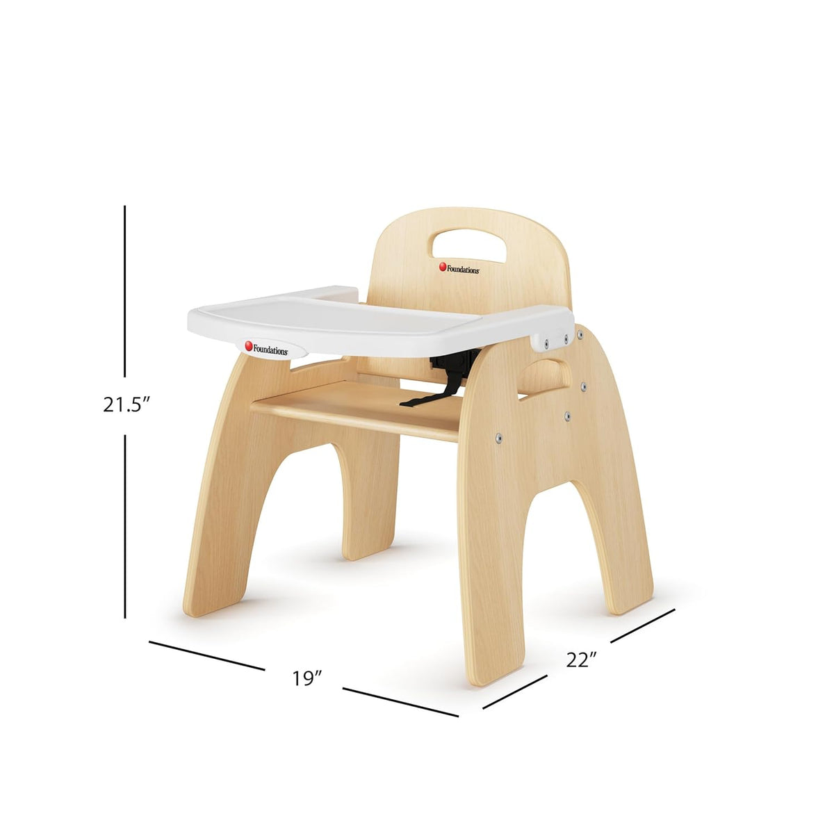 Foundations Easy Serve Low Wood Feeding Chairs Multipack, Adjustable Harness, Removable Dishwasher