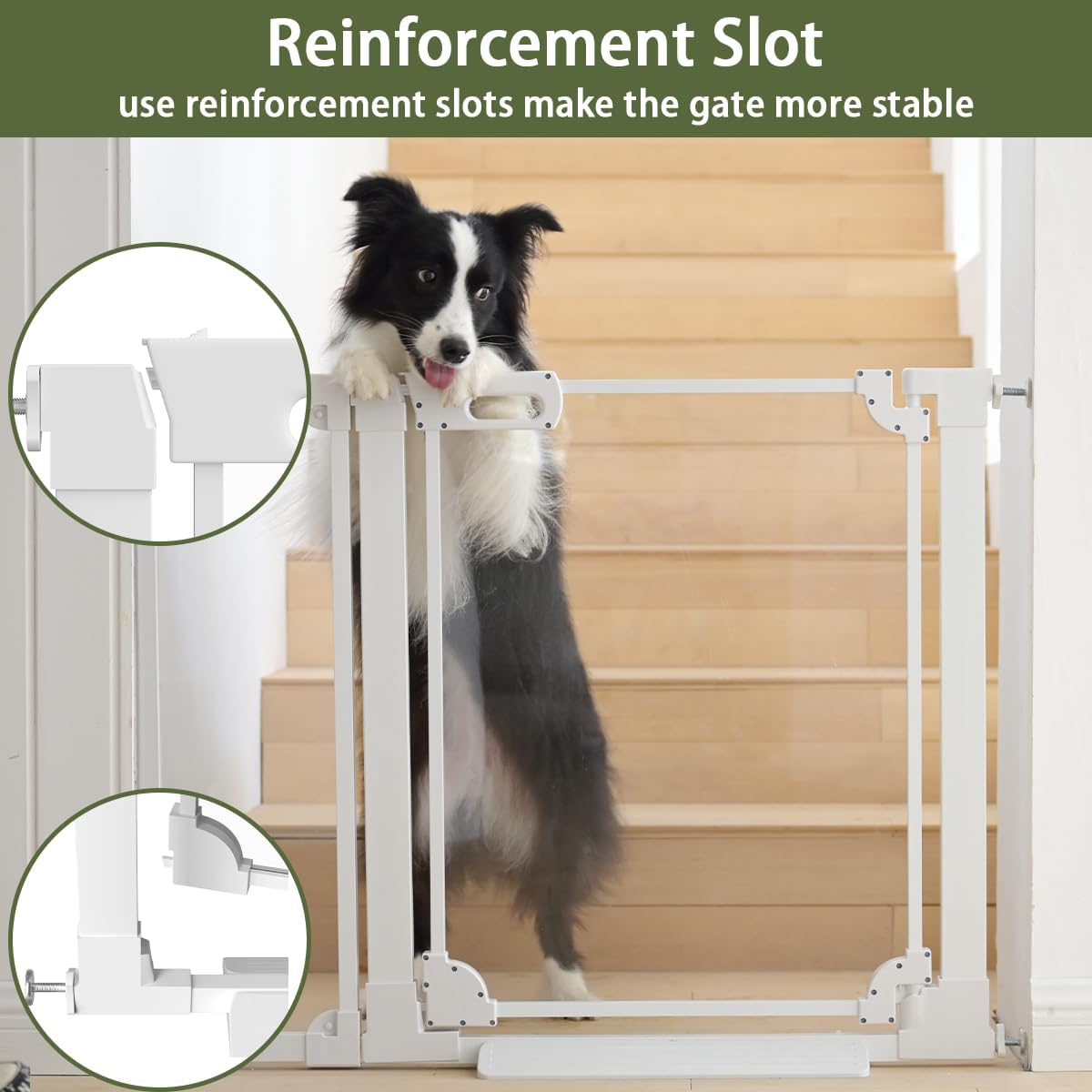 Clear Baby Safety Gate for Stairs,29"-48" Wide, 30" Tall Pressure Mounted Acrylic Pet Gate, Easy