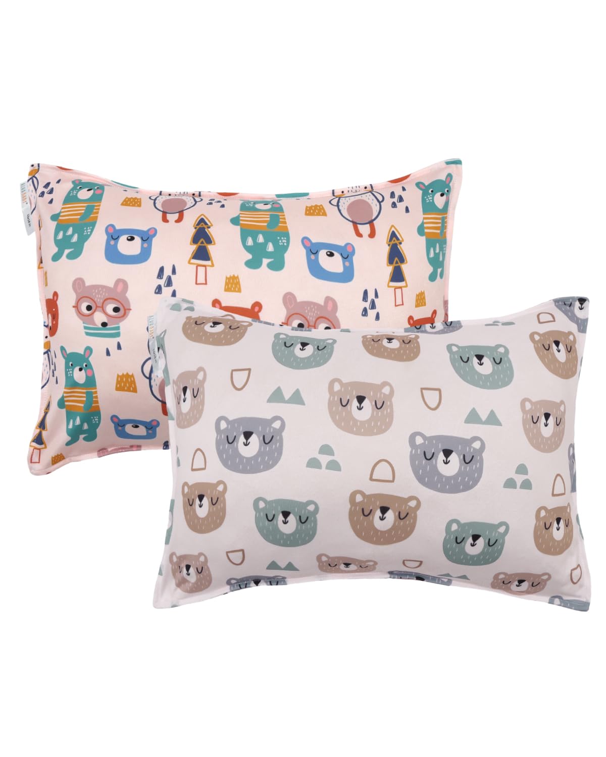 ALVABABY Toddler Pillowcases Stretchy Soft Kids Pillow Cover 2 Pack Fit 13"x 18" or 12"x16"