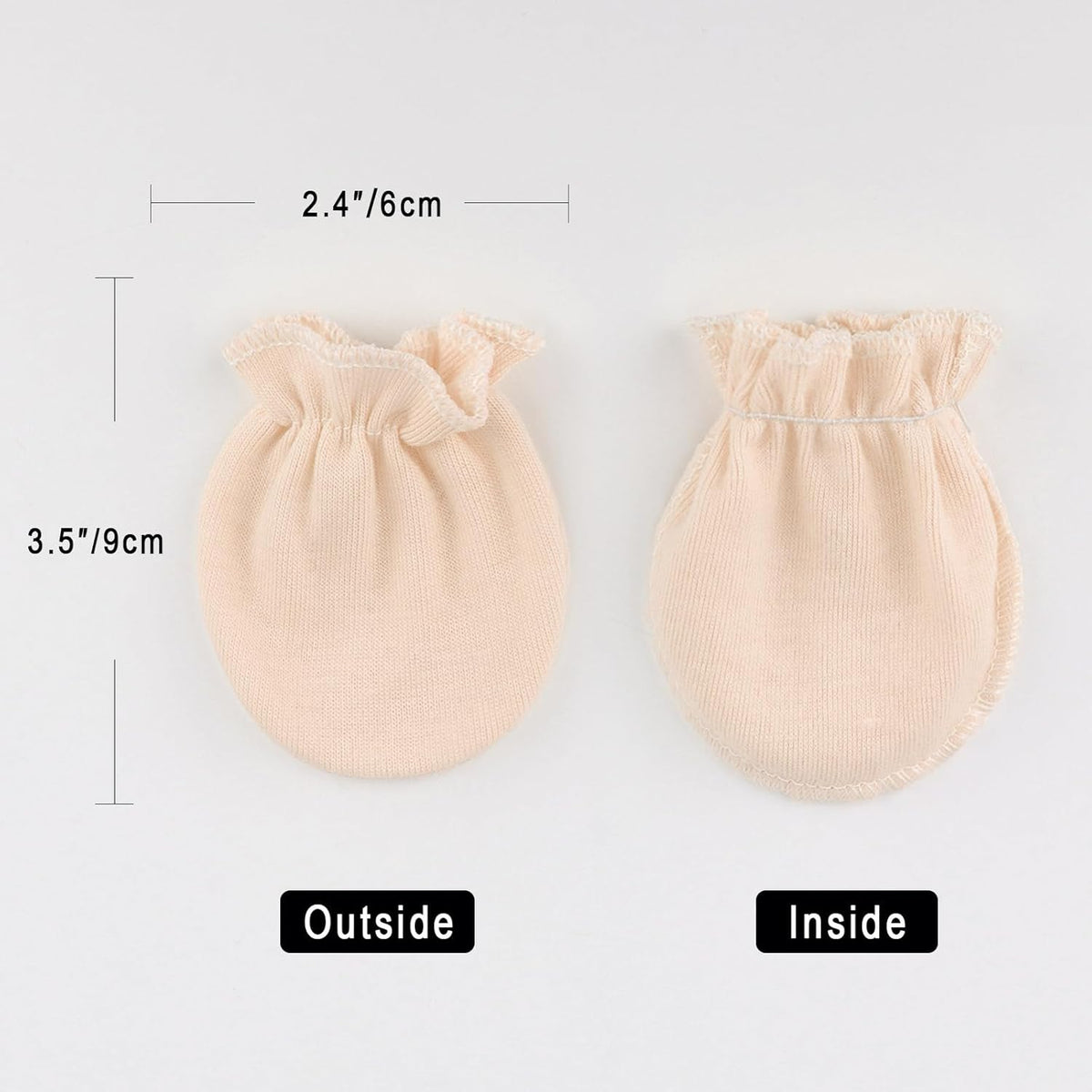 BQUBO Newborn Infant Toddler Mittens No Scratch Cotton Elastic Wrist Gloves Hypoallergenic for 0-6
