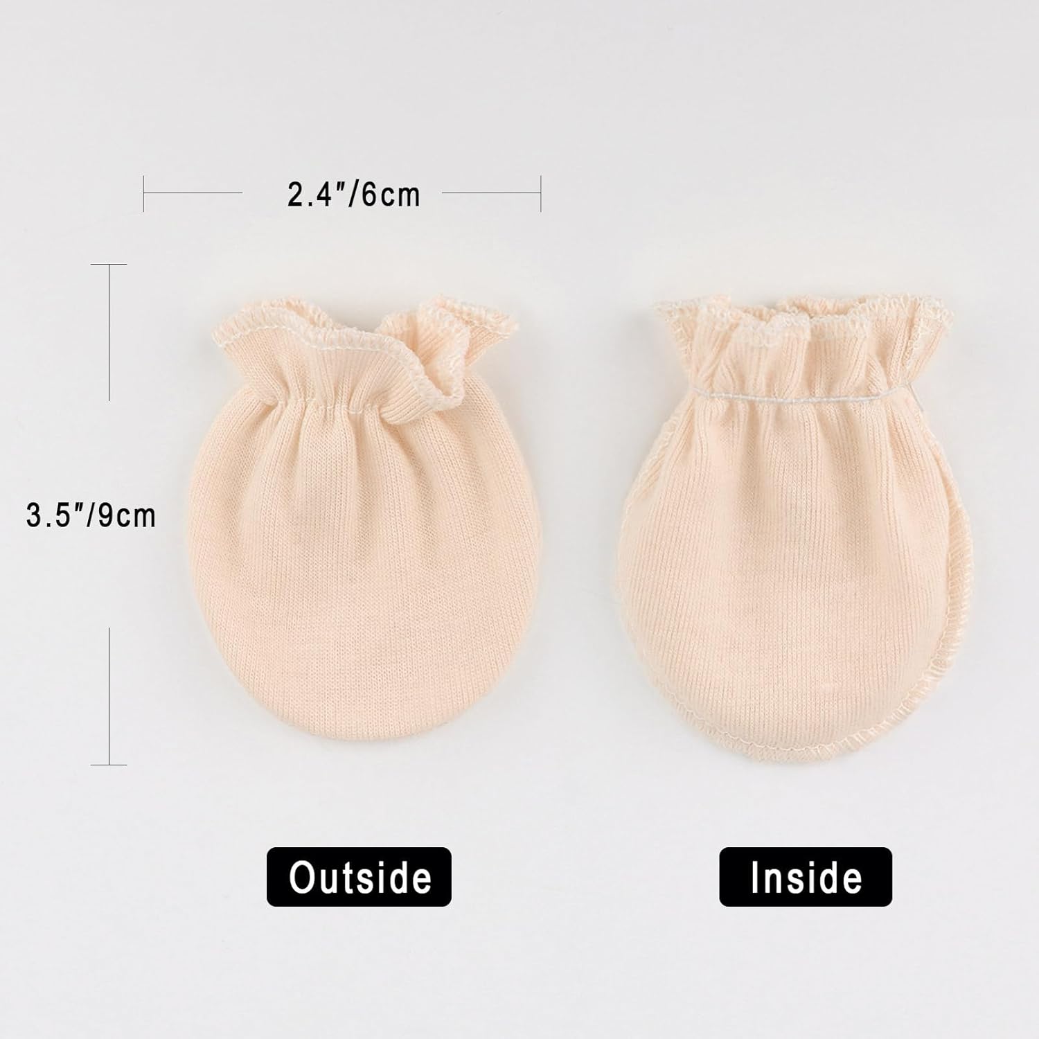 BQUBO Newborn Infant Toddler Mittens No Scratch Cotton Elastic Wrist Gloves Hypoallergenic for 0-6