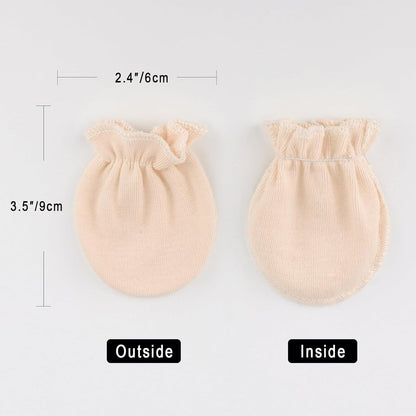 BQUBO Newborn Infant Toddler Mittens No Scratch Cotton Elastic Wrist Gloves Hypoallergenic for 0-6