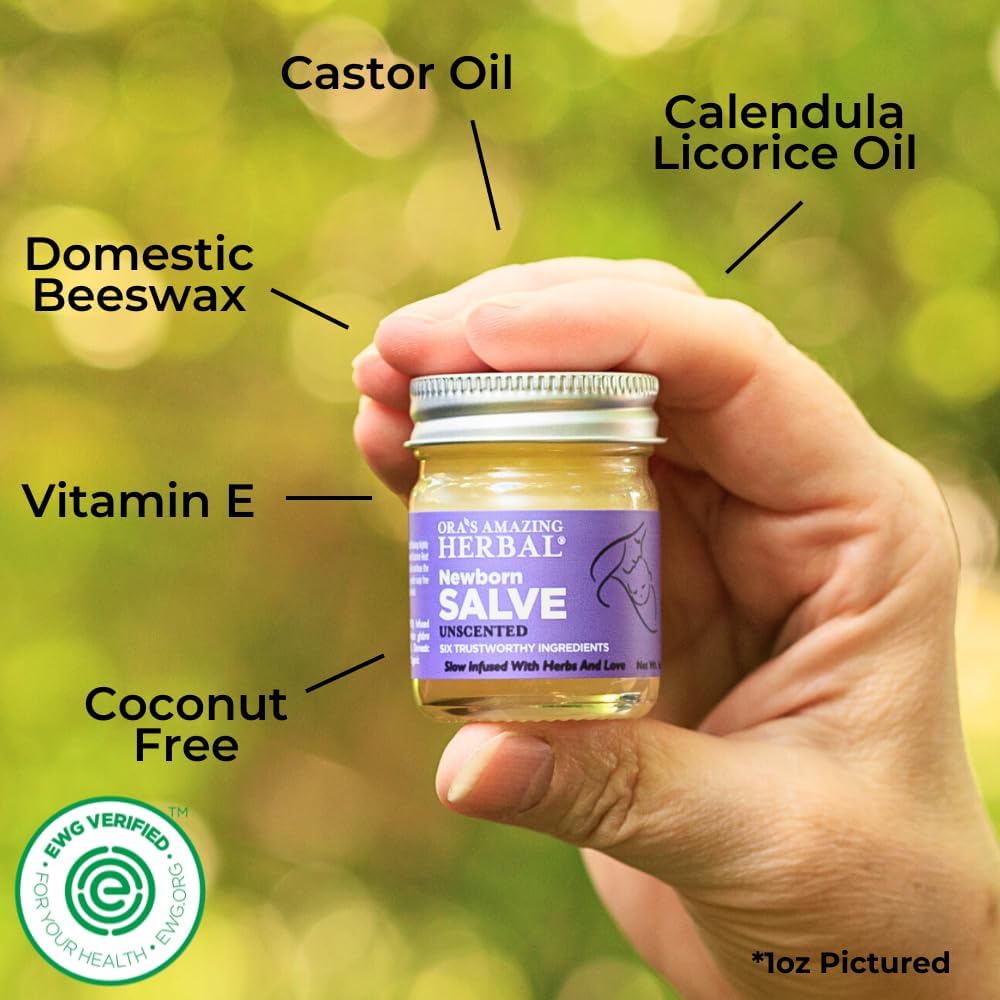Ora's amazing Herbal, Newborn Salve, Diaper Rash Cream, Calendula Baby Balm, EWG Verified Baby