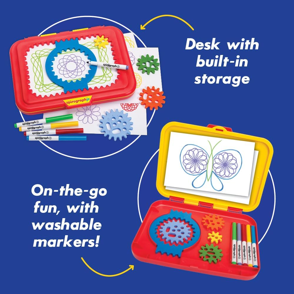 Spirograph Jr. — Jumbo Sized Gears Classic Retro Toy For Spiral Drawing Art Design Toy Kit for