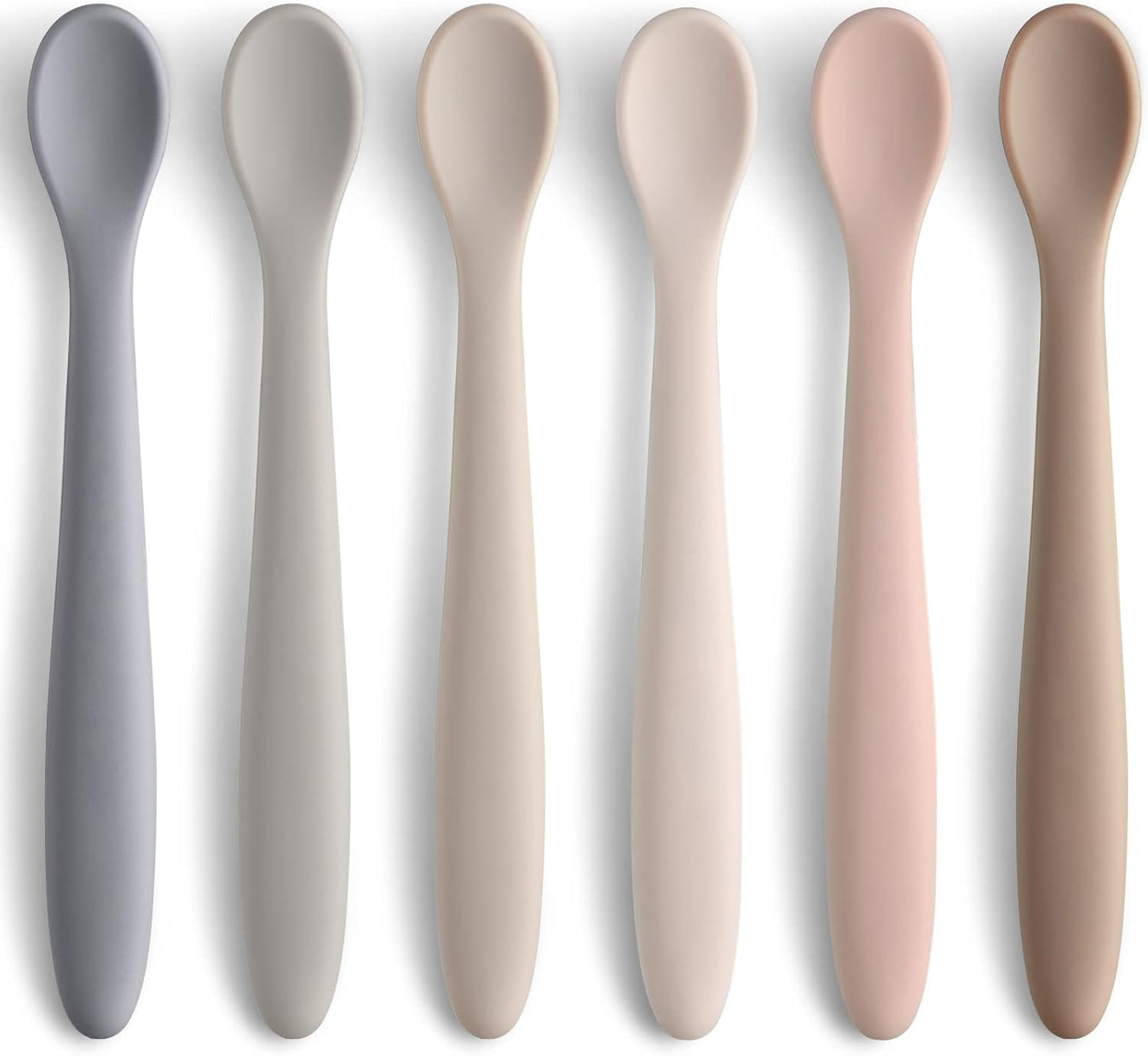 NETANY Silicone Baby Feeding Spoons, First Stage Infant Soft-Tip Easy on Gums I Training Spoon Self
