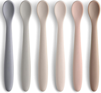 NETANY Silicone Baby Feeding Spoons, First Stage Infant Soft-Tip Easy on Gums I Training Spoon Self
