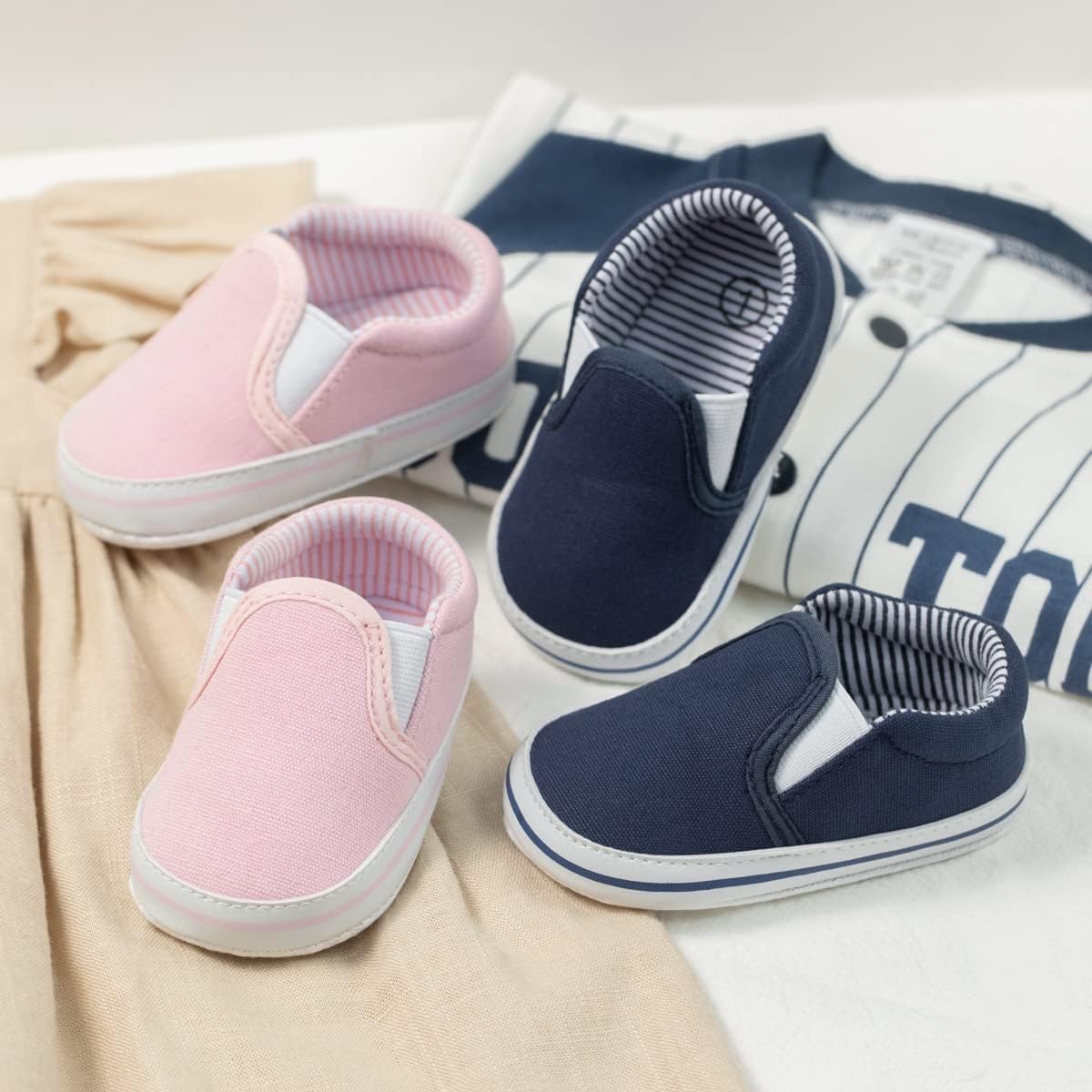 Morbido Infant Baby Boys Girls Canvas Sneaker Toddler Slip On Anti Skid Newborn First Walkers Candy