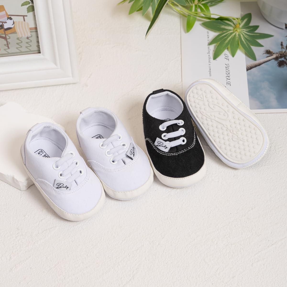 Morbido Infant Baby Boys Girls Canvas Sneaker Toddler Slip On Anti Skid Newborn First Walkers Candy