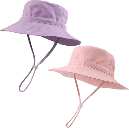 Peecabe Summer Baby Sun Hat for Boys Girls UPF 50+ Wide Brim Toddle Bucket Hat Adjustable Baby