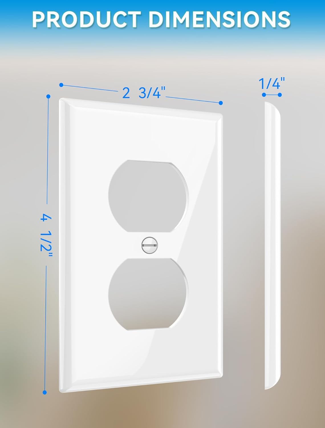 10-Pack Unbreakable 1-Gang Standard Size Duplex Receptacle Wall Plates – Durable Polycarbonate