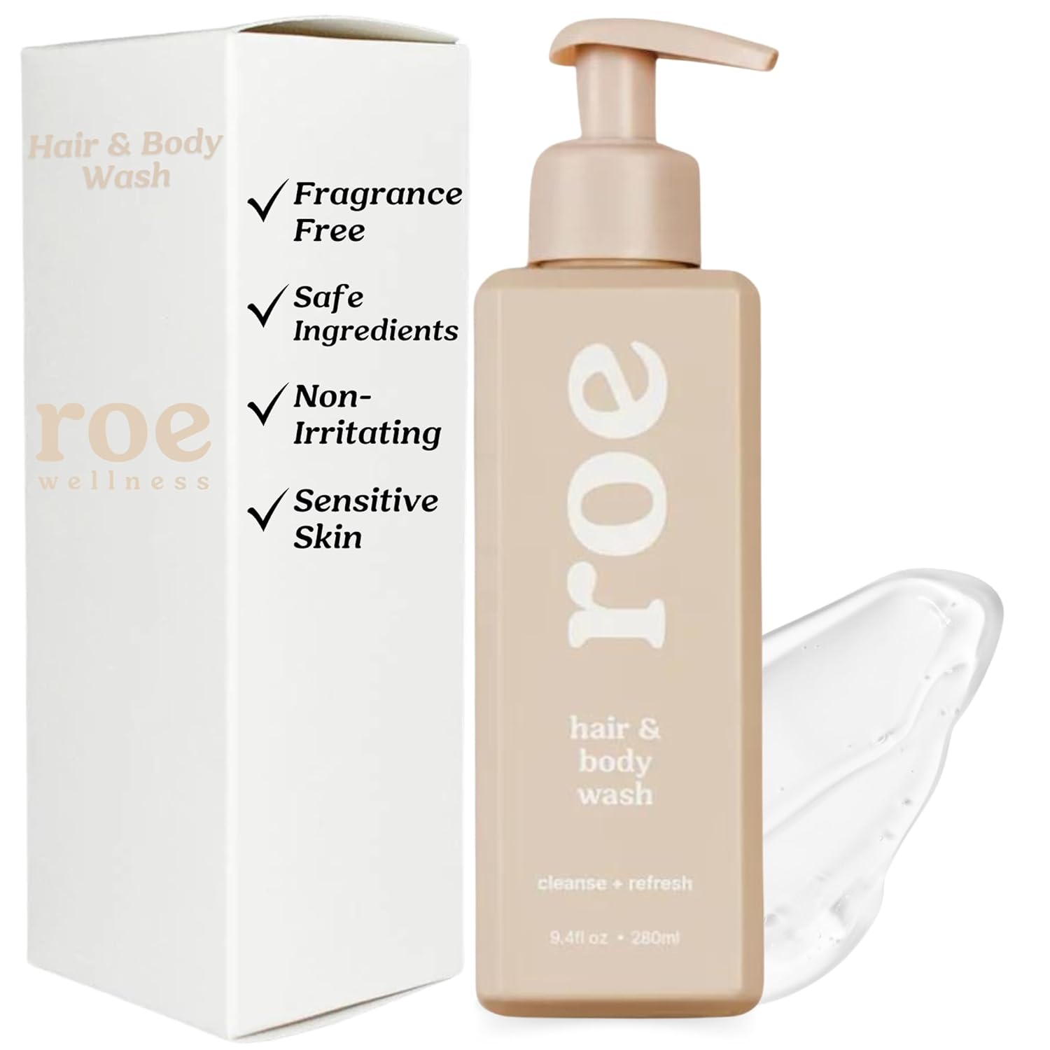 Roe Wellness- Toddler & Baby Body Wash & Shampoo Moisturizing Clean Ingredients | Suitable for