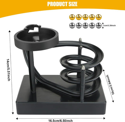 Kinetic Art Perpetual Motion Marble Machine for Home Office, Non-Stop Rolling Ball Toys Science