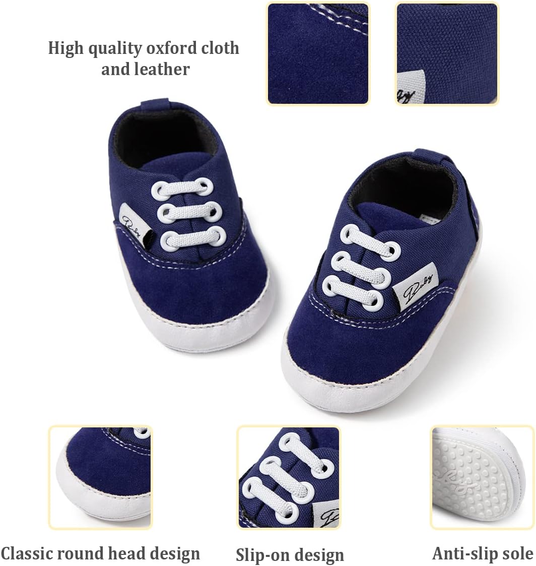 Morbido Infant Baby Boys Girls Canvas Sneaker Toddler Slip On Anti Skid Newborn First Walkers Candy