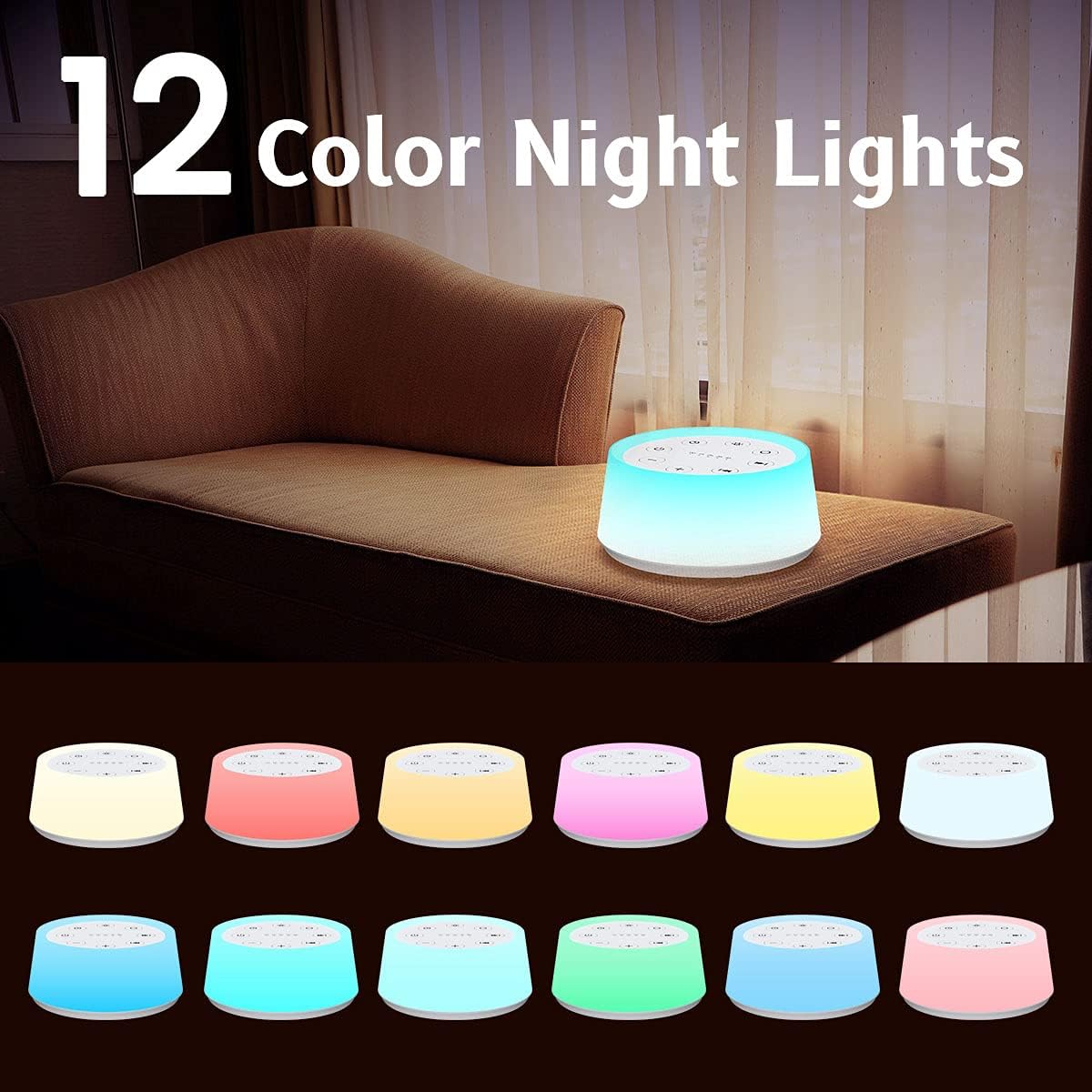 ColorsNoise Sound Machine and White Noise Machine with 30 Soothing Sounds with 12 Colors Baby Night