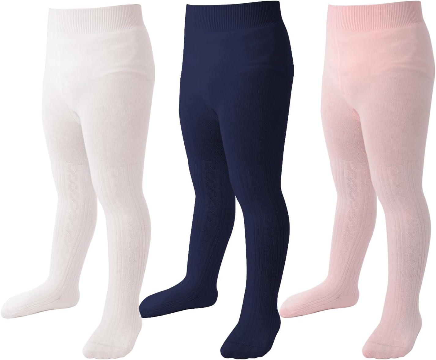 Marchare Baby Girls Tights Thick Solid Cable Knit Leggings Winter Warm Stockings For Toddler Girls