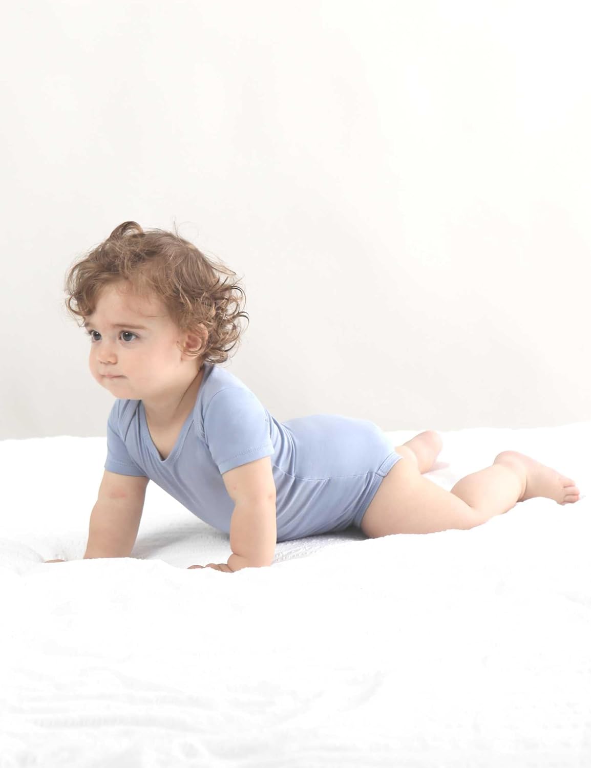 Baby Short Sleeve Solid Bodysuit - Super Soft Rayon made from Bamboo - Newborn Infant Toddler Boy