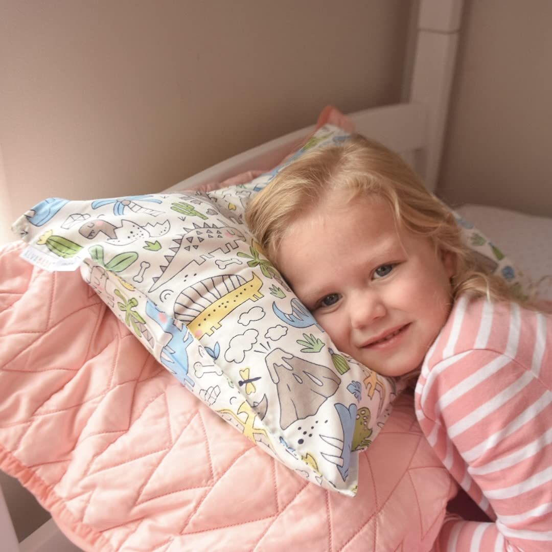 ALVABABY Toddler Pillowcases, Fits 14x19 in Kids Pillow, 2 Pack Organic Cotton Baby Pillow Cover