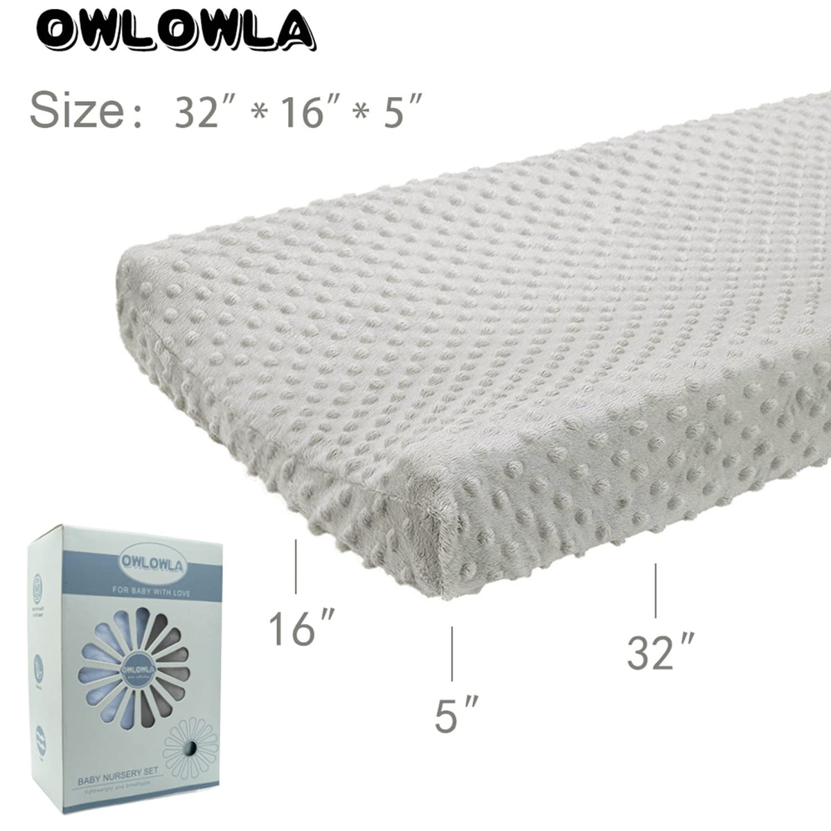 Owlowla Changing Pad Cover,Soft Minky Dots Changing Table Sheets for Baby Boy and Girl 2Pack