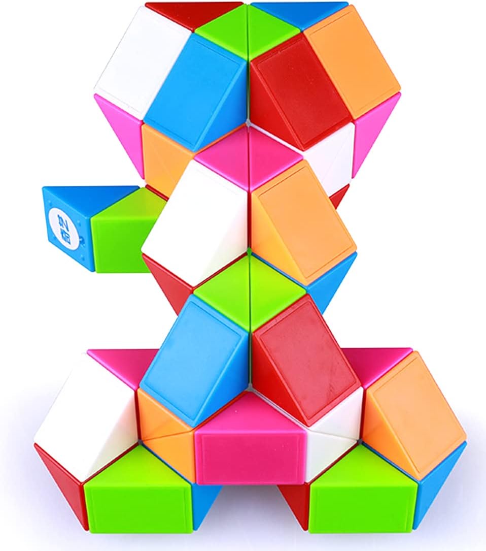 Fidget Magic Snake Cube Puzzles Twist Ruler Speed Cubes Brain Teaser Game Toys for Kids (48 Block