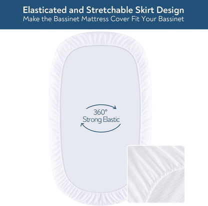 Bassinet Mattress Pad Cover 32" x 16" - Fit for Dream On Me Karley(Plus), Delta Children Deluxe