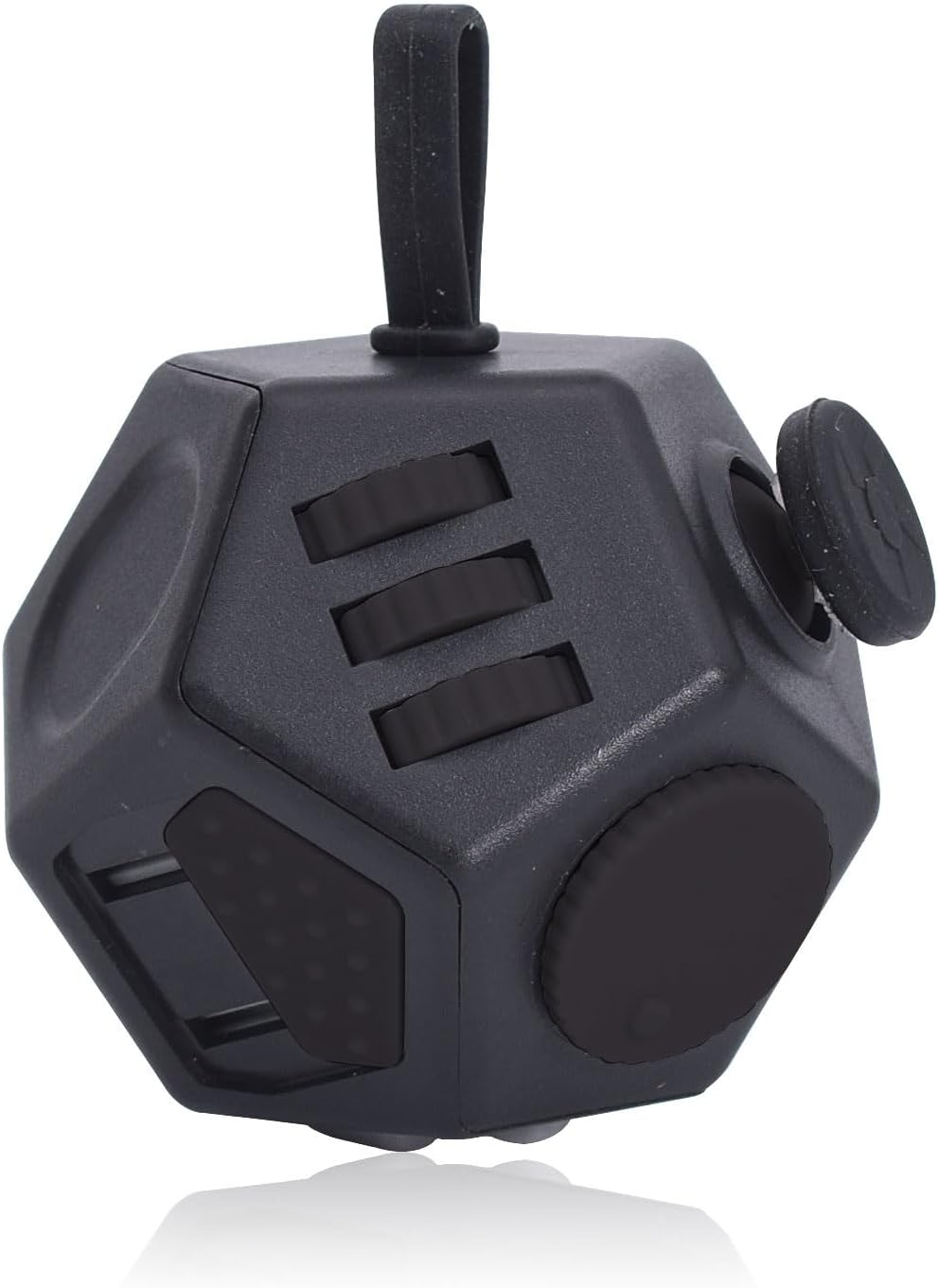 Mini Fidget Toys, Cool Black 12 Sided Fidgets Toy Cubes for Kids Adults with Anxiety ADHD Autism