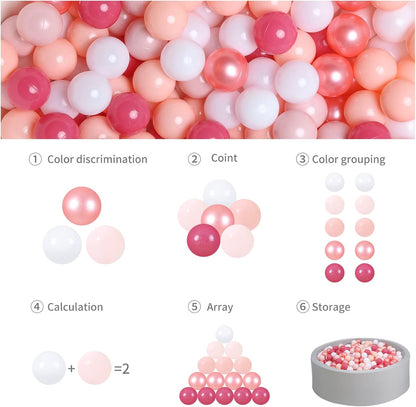GOGOSO Ball Pits Balls for Toddlers Pack of 50 100 200 Plastics Shape Ball Non-Phthalate Non-BPA