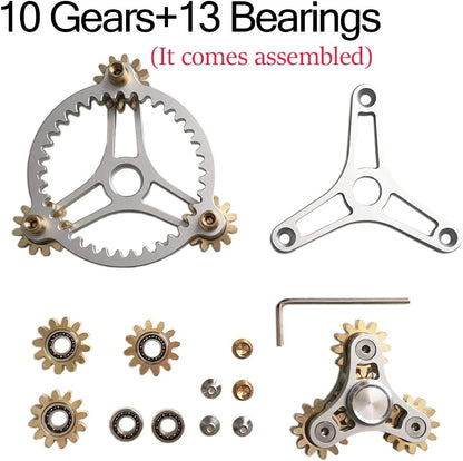 Pure Brass Fidget Spinner Gears Linkage Fidget Toy Metal DIY Hand Spinner Spins Long Time EDC Focus