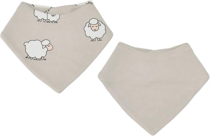 Woolino Merino Wool Baby Bibs - Highly Absorbent Bandana Bib with Cotton Outer Layer and Merino