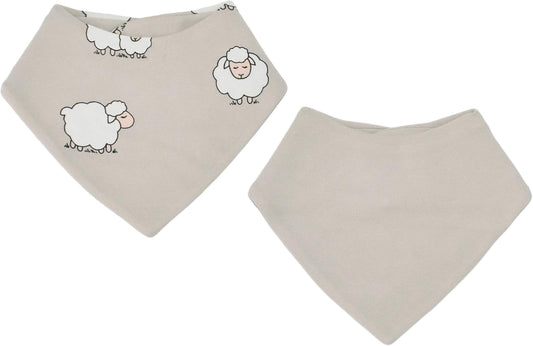 Woolino Merino Wool Baby Bibs - Highly Absorbent Bandana Bib with Cotton Outer Layer and Merino