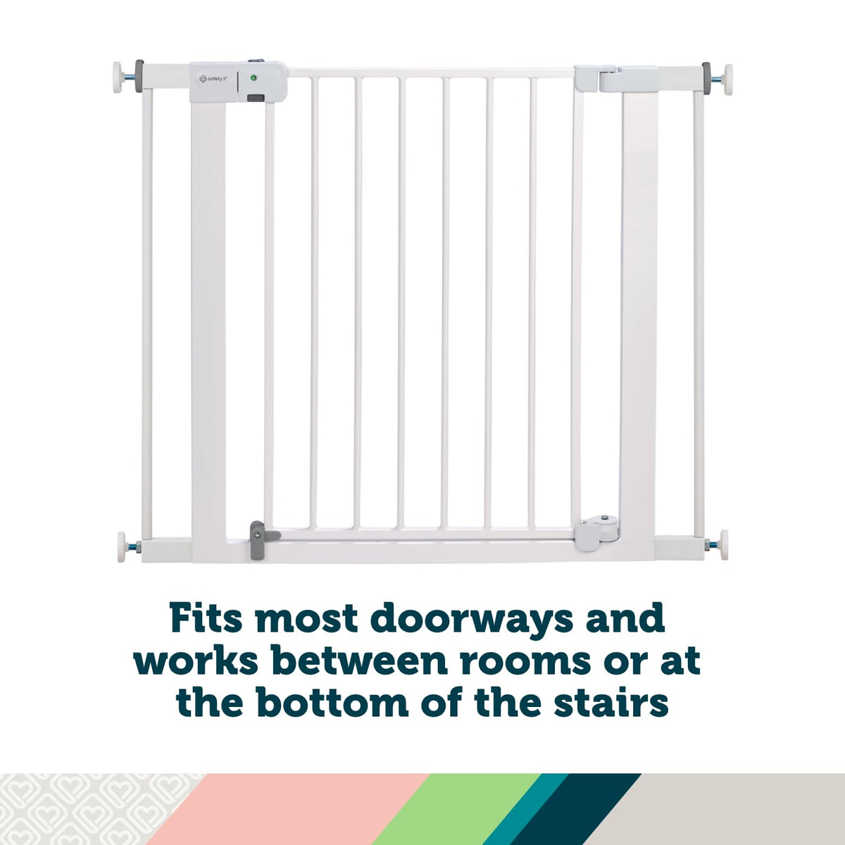 Safety 1st Easy Install Baby Gate for Doorways, Auto-Close Pressure-Mounted Magnetic Latch, Indoor