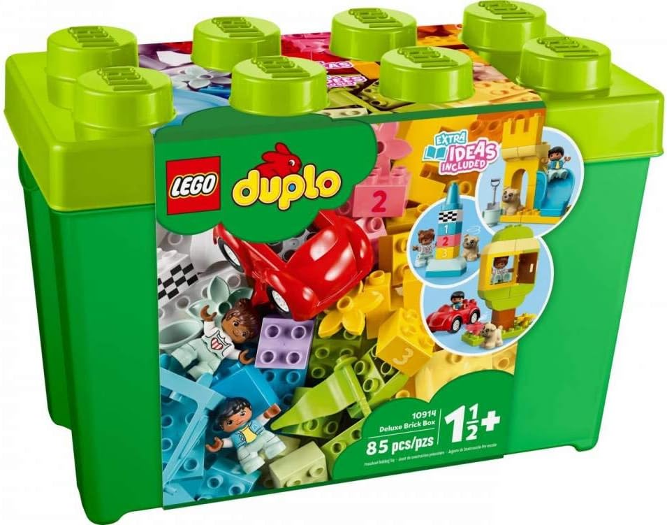 LEGO DUPLO Classic Deluxe Brick Box 10914 Starter Set - Features Storage Box, Bricks, Duplo