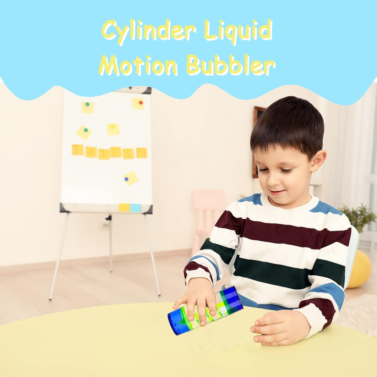 Liquid Motion Bubbler,1 Pack Cylinder Liquid Timer for Sensory Play,Calming Relaxing Fidget Water