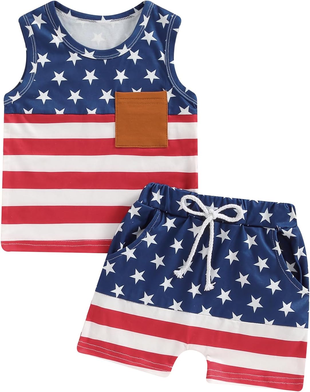 Kupretty Baby Boy Summer Clothes Sleeveless Tank Tops Vest T-Shirt + Casual Shorts Toddler Outfits