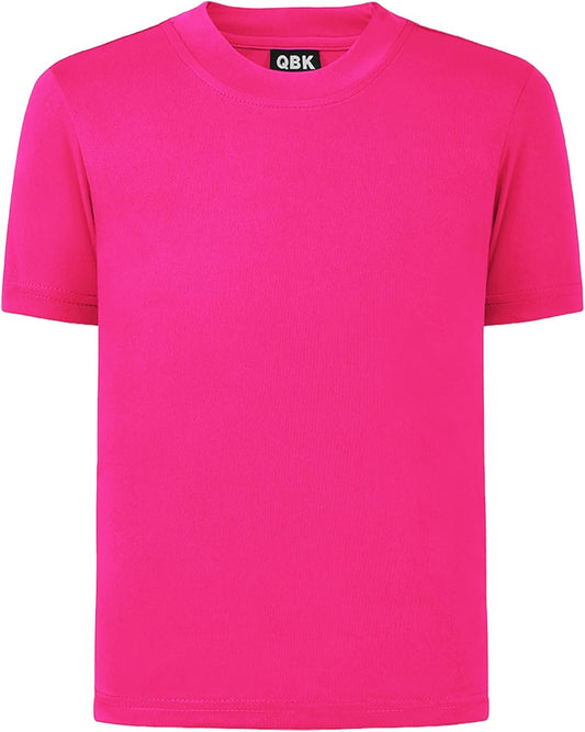 QBK 2T to Youth Neon Shirt Kids UPF 50+ Dry Fit Athletic Short Sleeve Rash Guard T Shirts for Boys