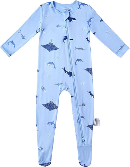 BubblePanda Rayon Made From Bamboo Baby Pajamas Baby Clothes for Boys Girls Unisex Zip-Front