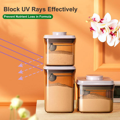 Ankou One-Push Formula Container, 2300ml Formula Dispenser with Scoop and Scraper, Milk Powder