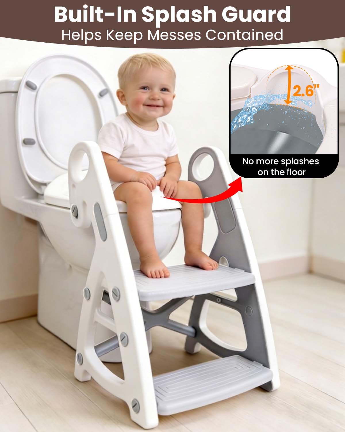 Primlect Potty Training Toilet, 2-in-1 Stable Potty Seat with Step Stool