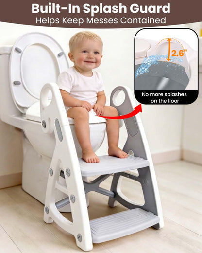 Primlect Potty Training Toilet, 2-in-1 Stable Potty Seat with Step Stool