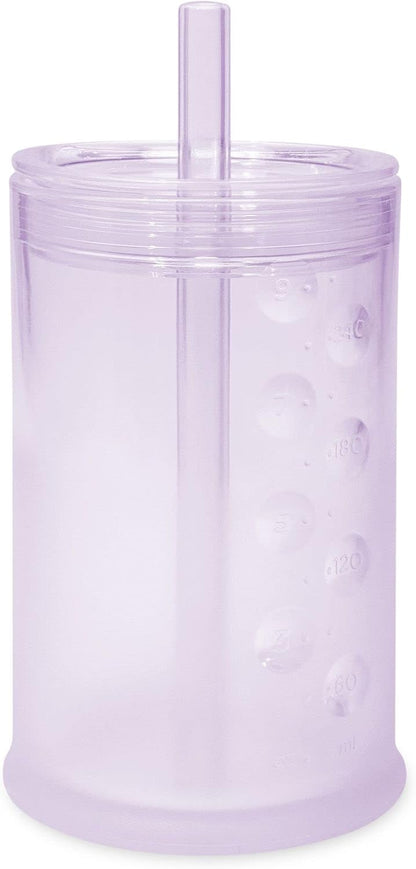 Olababy Clear View Silicone Training Cup with Straw Lid | Toddler Sippy Trainer 12mo+ | Unbreakable