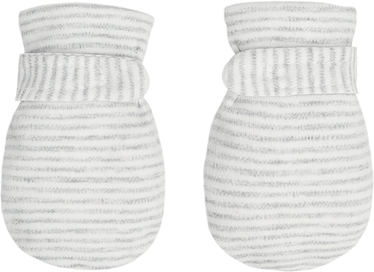 Newborn Baby No Scratch Mittens Stay On, 100% Cotton Breathable, Adjustable Infant Gloves for Baby
