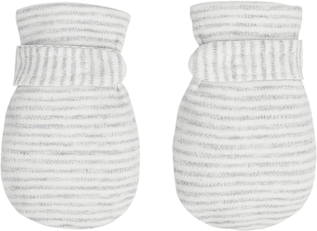 Newborn Baby No Scratch Mittens Stay On, 100% Cotton Breathable, Adjustable Infant Gloves for Baby
