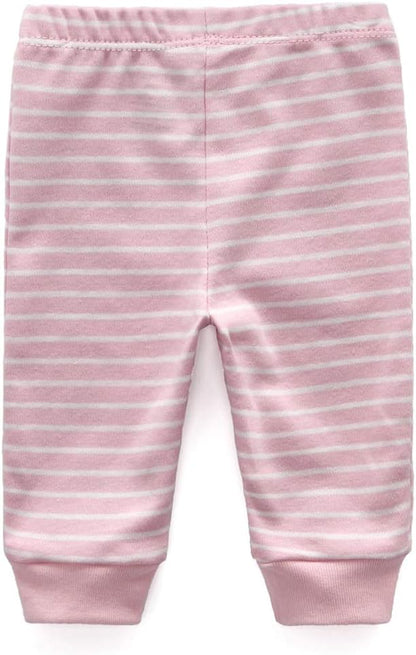 Unisex Newborn Baby Cotton 4-Pack Pants Embroidery Pringting Casual Leggings 0-24 Months for Boys