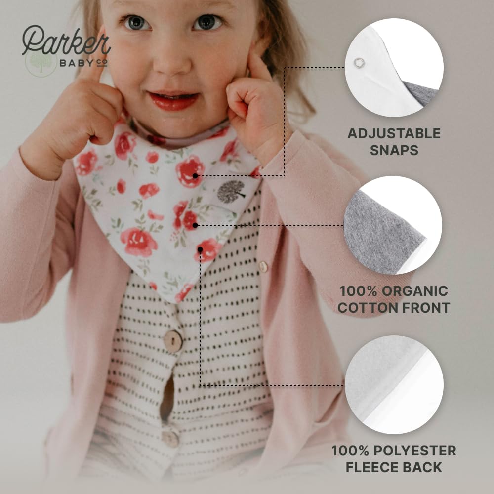 Parker Baby Bandana Drool Bibs 8 Pack Baby Bibs for Boys, Girls, Unisex - Soft & Stylish Teething