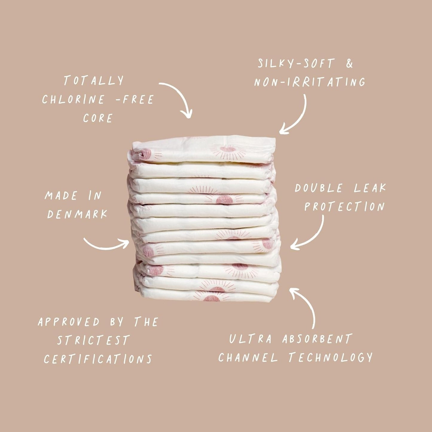 Joonya Baby Diapers, Size 1 XS (4-9 lb) - 6 Bags of 32 (192) - New Range - NonToxic, Eco-Friendly