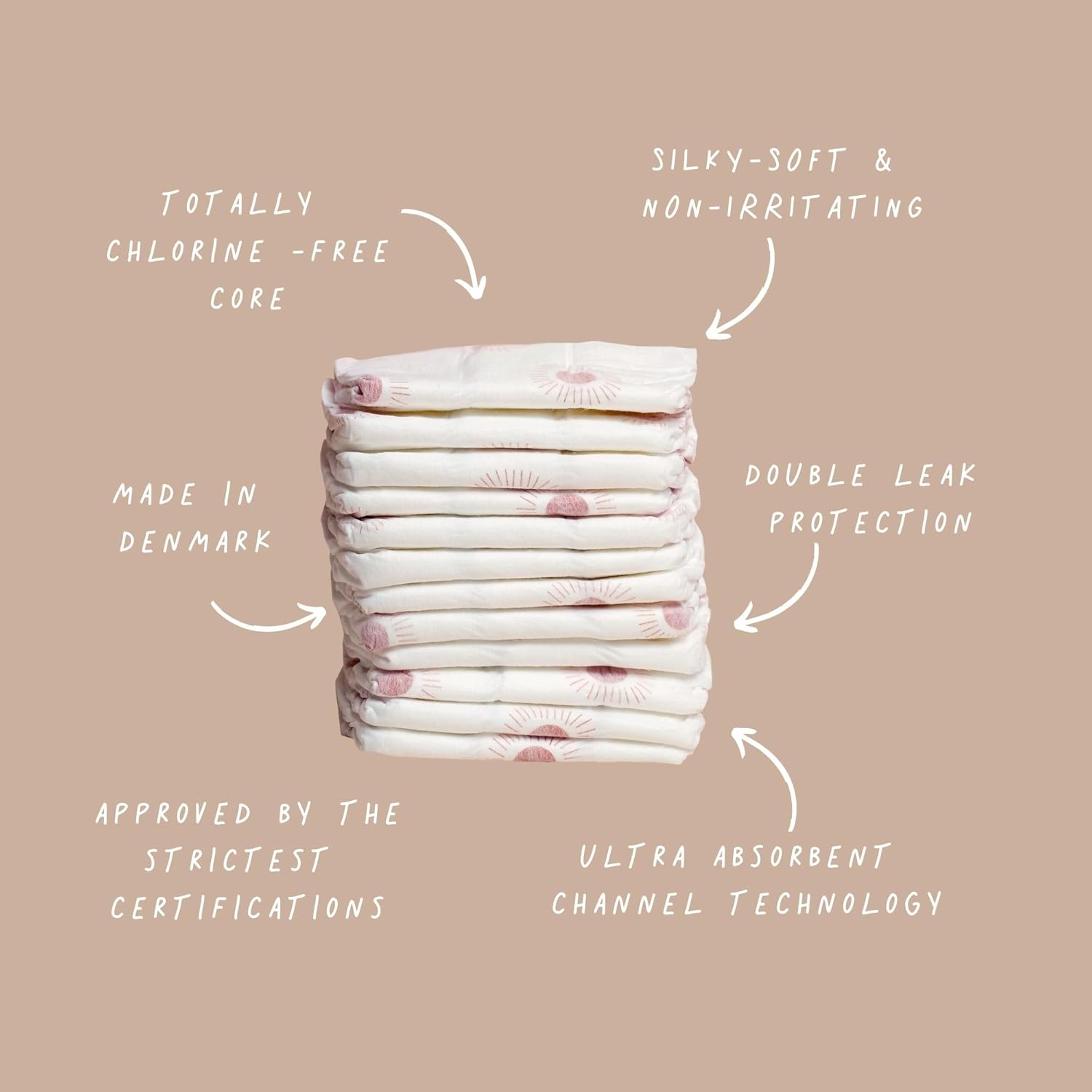 Joonya Baby Diapers, Size 1 XS (4-9 lb) - 6 Bags of 32 (192) - New Range - NonToxic, Eco-Friendly