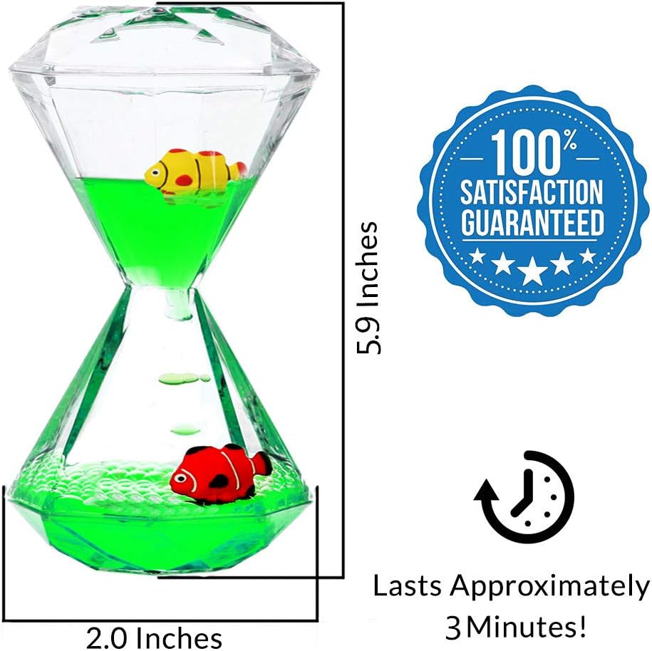 YUE MOTION Liquid Motion Bubbler with Floating Sea Creatures, Diamond Shaped Liquid Timer, Fidget