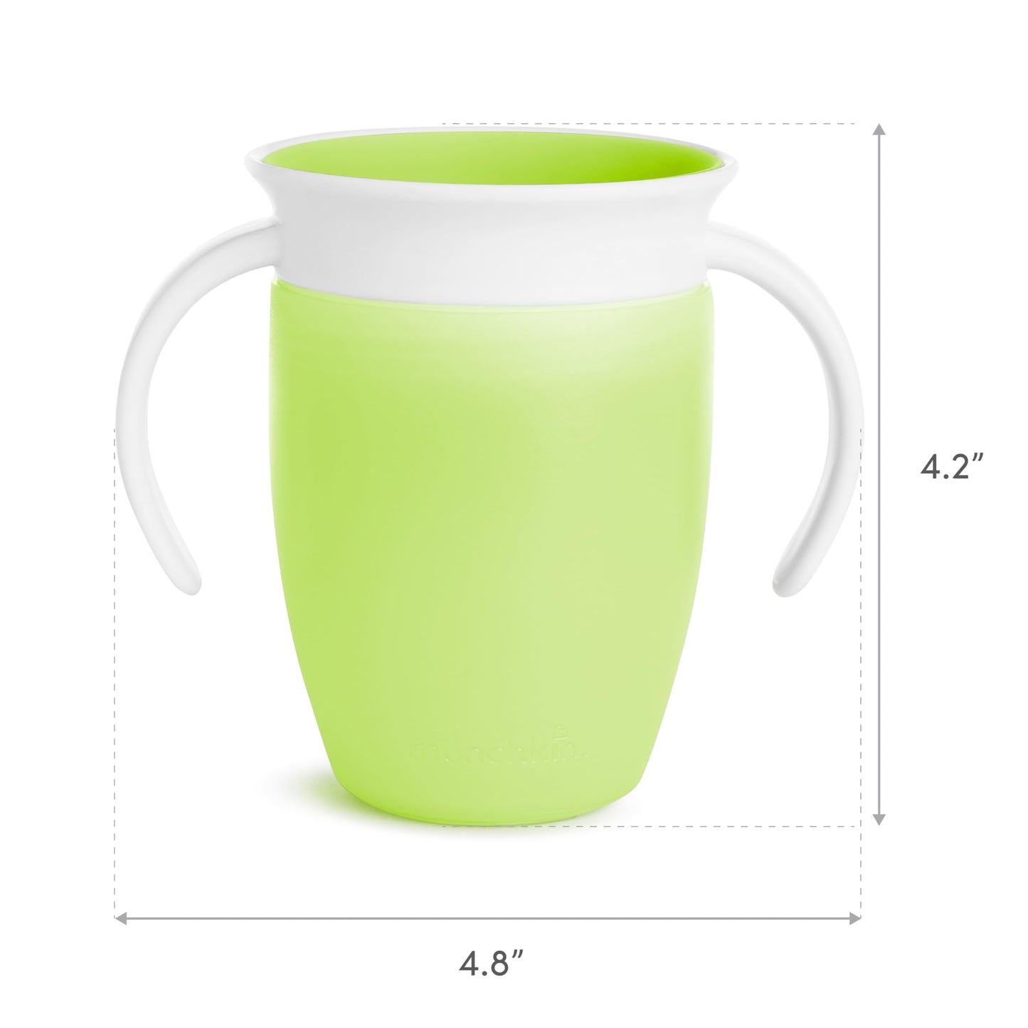 Munchkin® Miracle® 360 Trainer Sippy Cup with Handles, Spill Proof, 7 Ounce, 2 Pack, Green/Blue