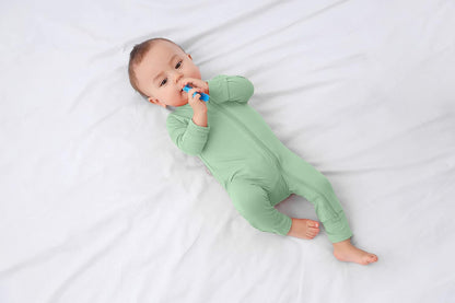 GUISBY Baby Pajamas with Mitten Cuffs - 3Pcs Girls Boys 2 Way Zipper Long Sleeve Rayon Sleepers