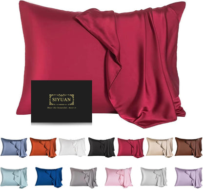 Mulberry Silk Pillowcase for Hair and Skin,King Size Cooling Silk Pillow Case with Hidden